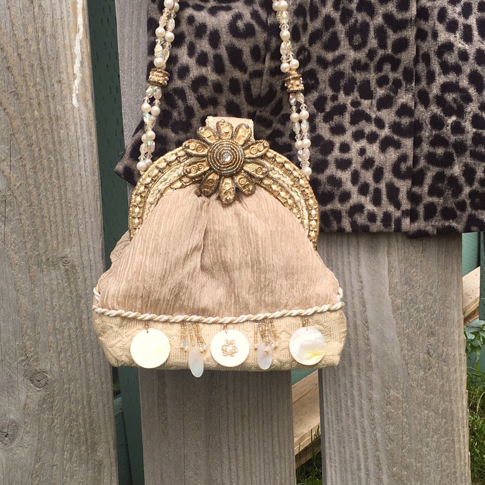 Mary Frances Gold Handbag Purse vintage - Picture 6 of 16